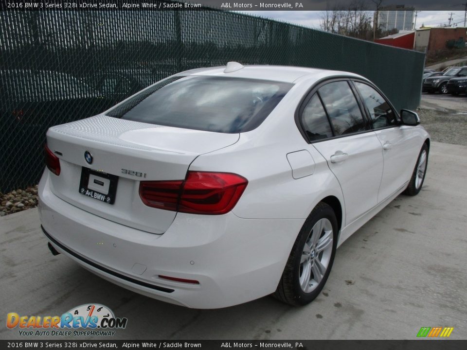 2016 BMW 3 Series 328i xDrive Sedan Alpine White / Saddle Brown Photo #4