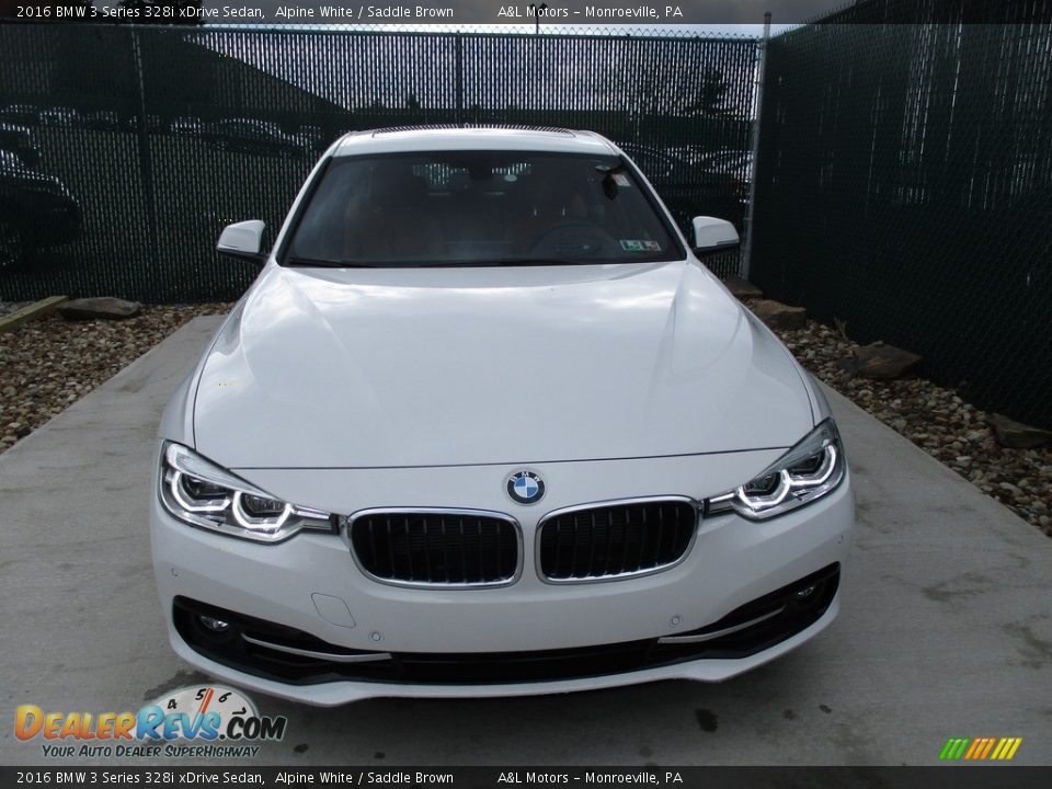 2016 BMW 3 Series 328i xDrive Sedan Alpine White / Saddle Brown Photo #6