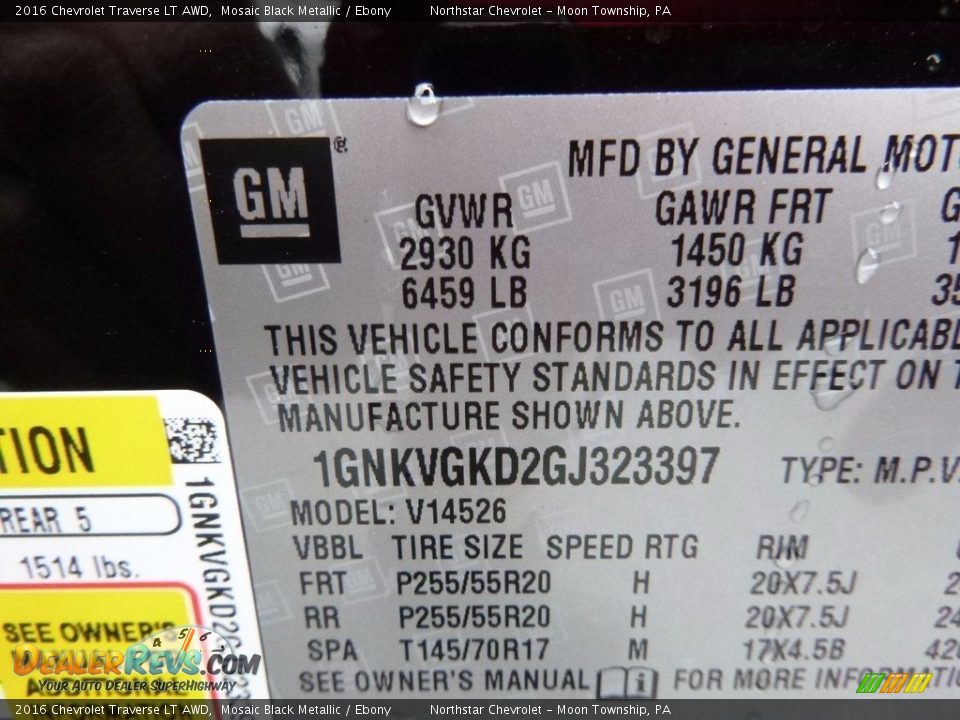 2016 Chevrolet Traverse LT AWD Mosaic Black Metallic / Ebony Photo #16