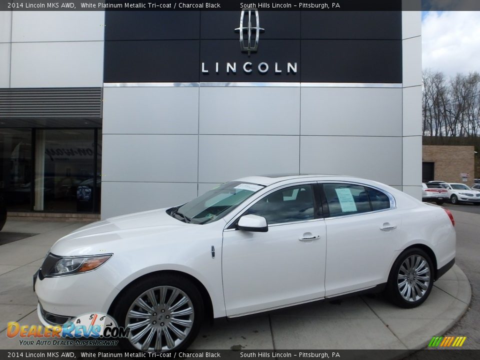 2014 Lincoln MKS AWD White Platinum Metallic Tri-coat / Charcoal Black Photo #1