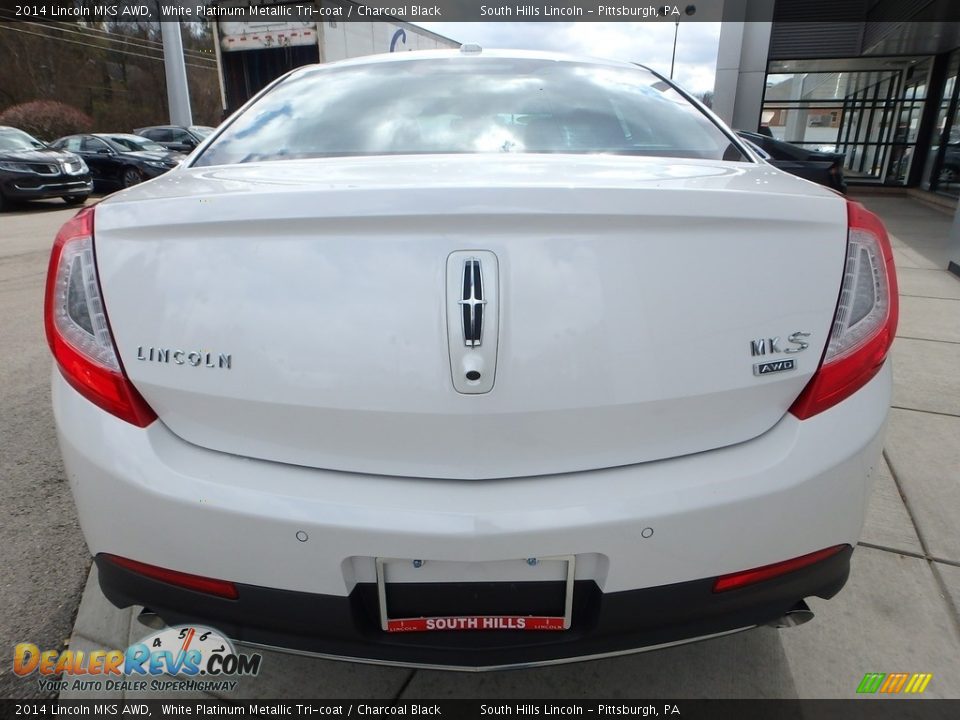 2014 Lincoln MKS AWD White Platinum Metallic Tri-coat / Charcoal Black Photo #4