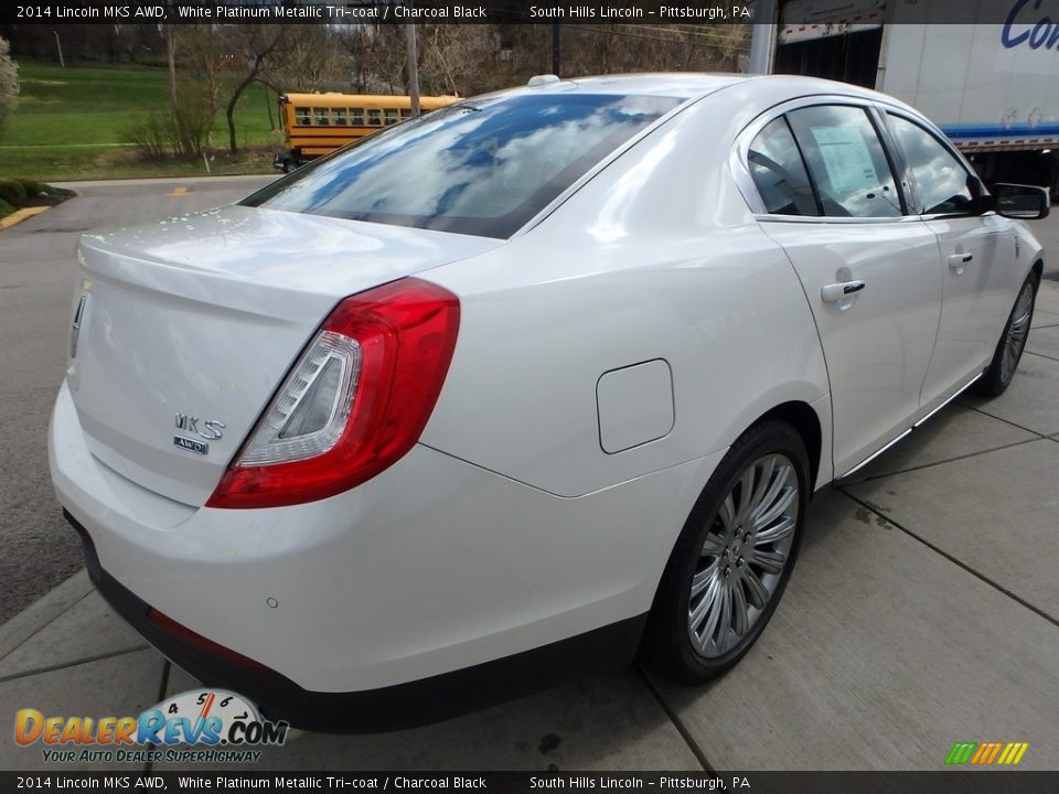 2014 Lincoln MKS AWD White Platinum Metallic Tri-coat / Charcoal Black Photo #5