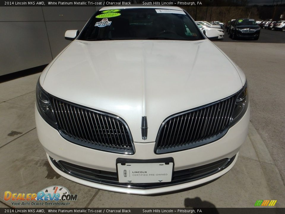2014 Lincoln MKS AWD White Platinum Metallic Tri-coat / Charcoal Black Photo #8