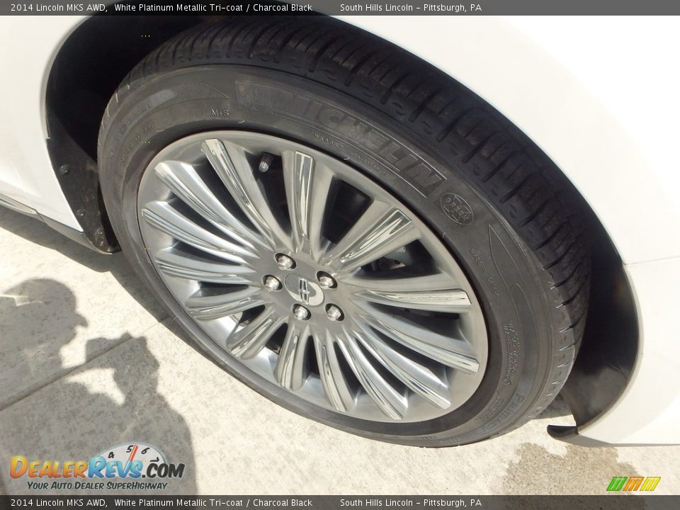 2014 Lincoln MKS AWD White Platinum Metallic Tri-coat / Charcoal Black Photo #9