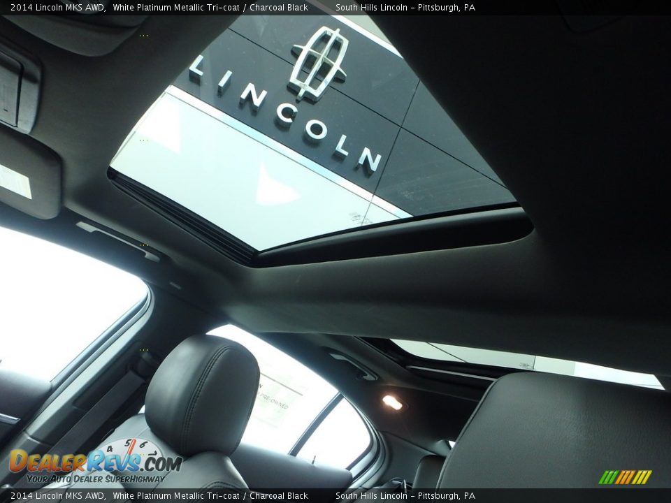 2014 Lincoln MKS AWD White Platinum Metallic Tri-coat / Charcoal Black Photo #19