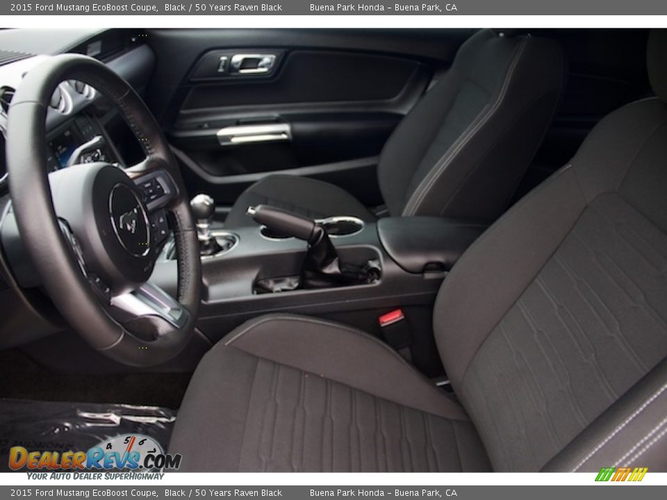 2015 Ford Mustang EcoBoost Coupe Black / 50 Years Raven Black Photo #3