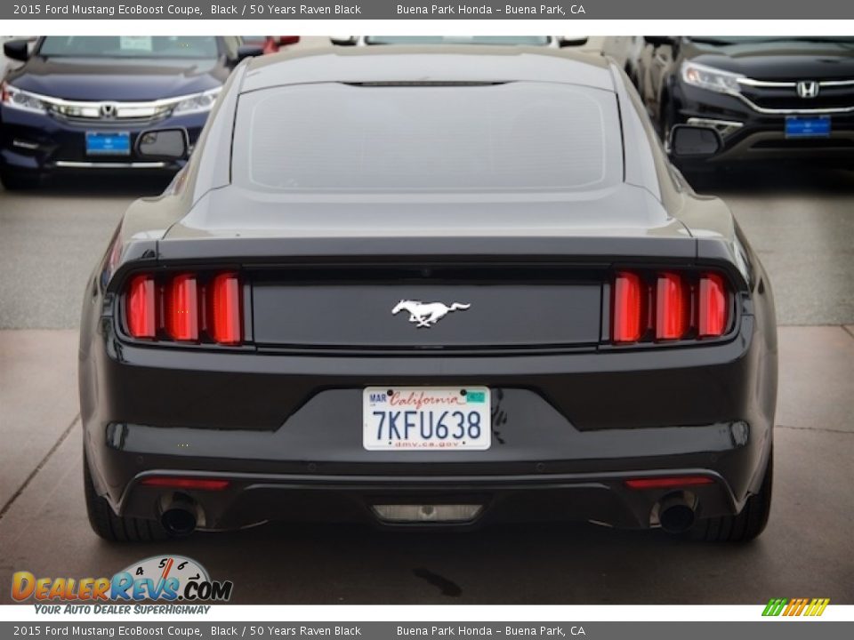 2015 Ford Mustang EcoBoost Coupe Black / 50 Years Raven Black Photo #10