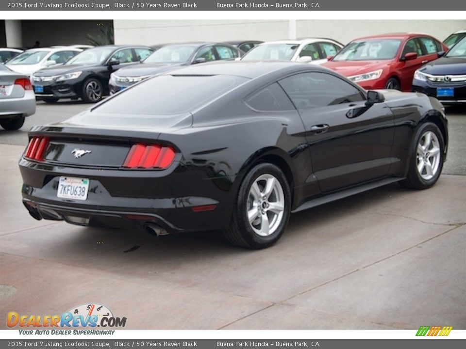 2015 Ford Mustang EcoBoost Coupe Black / 50 Years Raven Black Photo #11