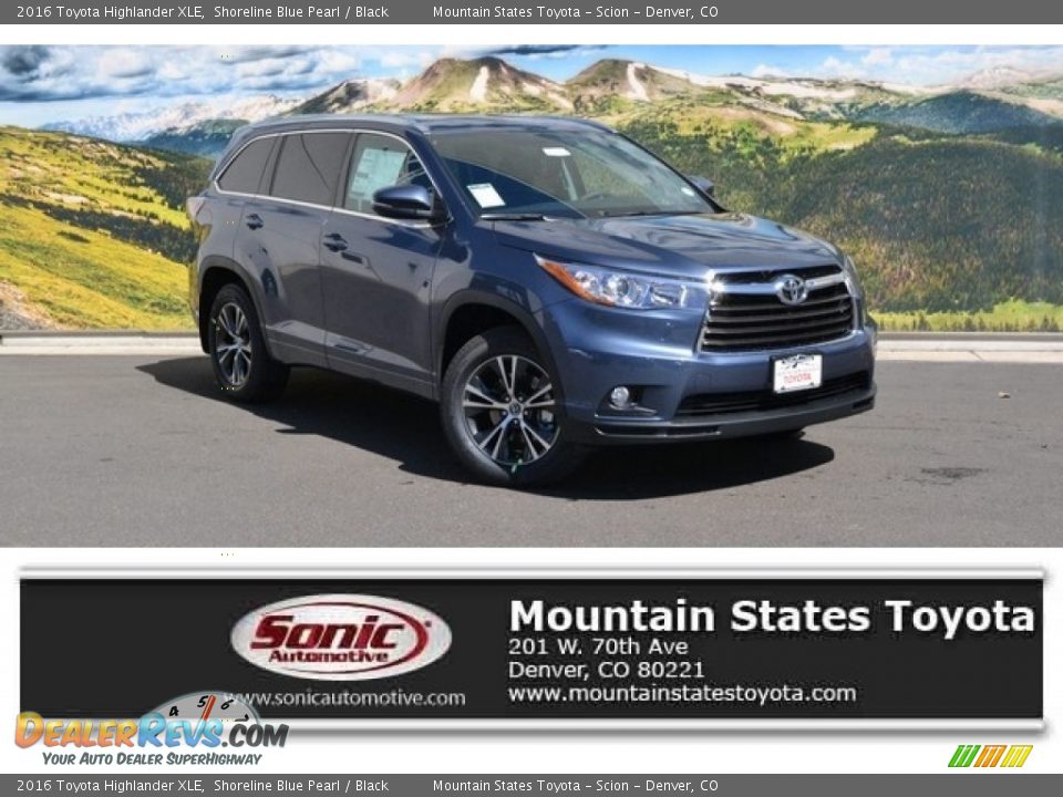 2016 Toyota Highlander XLE Shoreline Blue Pearl / Black Photo #1