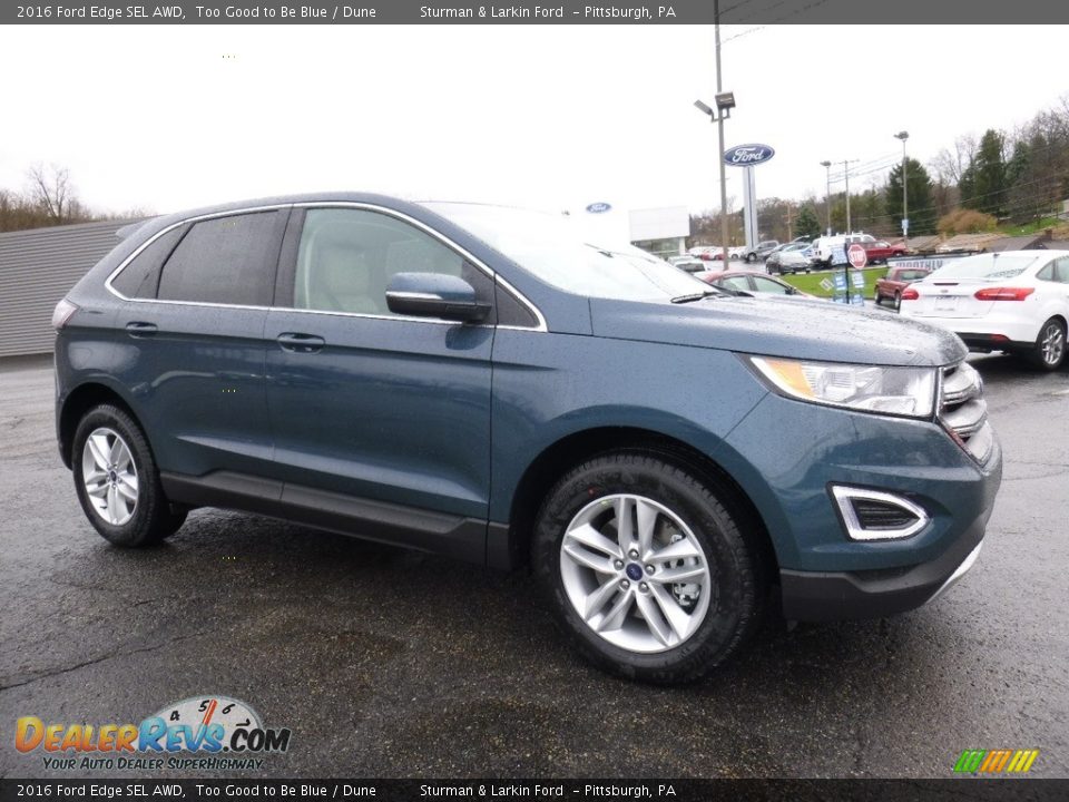 2016 Ford Edge SEL AWD Too Good to Be Blue / Dune Photo #1