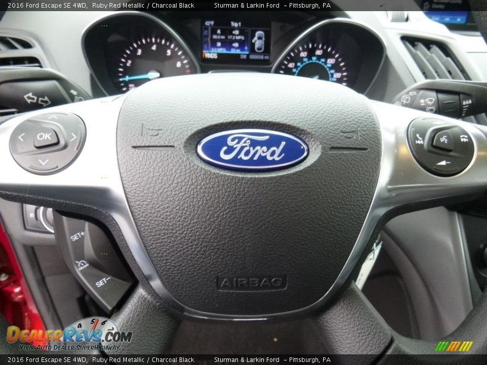 2016 Ford Escape SE 4WD Ruby Red Metallic / Charcoal Black Photo #13