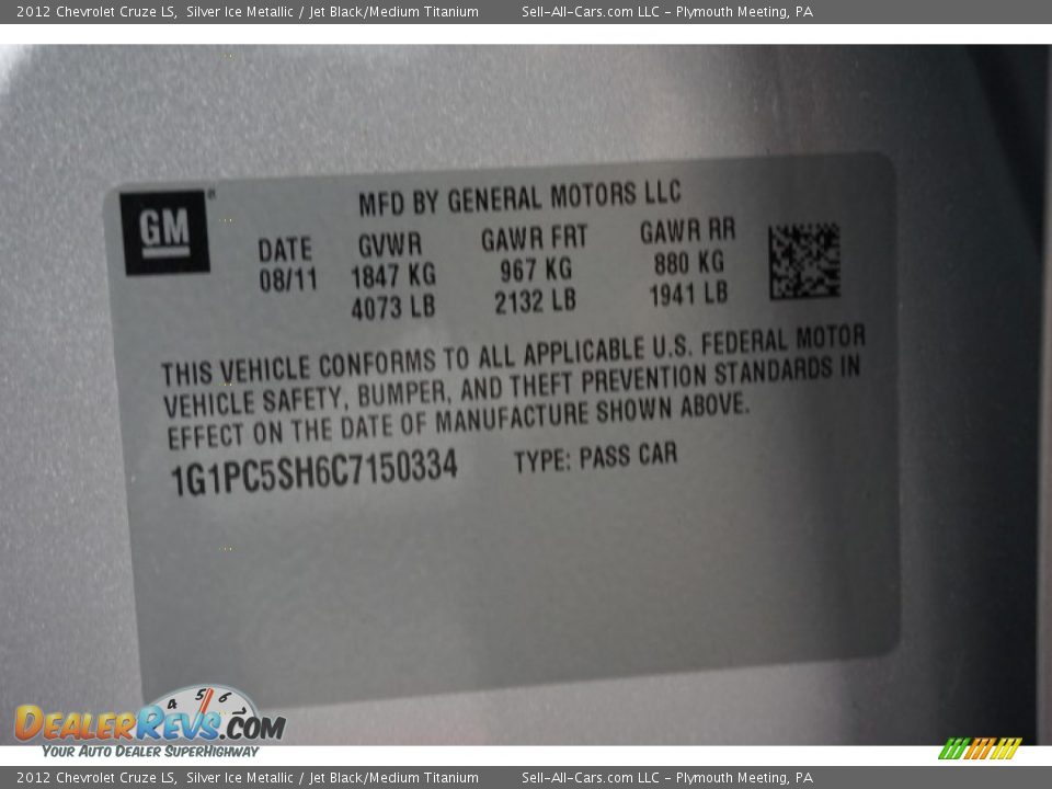 2012 Chevrolet Cruze LS Silver Ice Metallic / Jet Black/Medium Titanium Photo #14