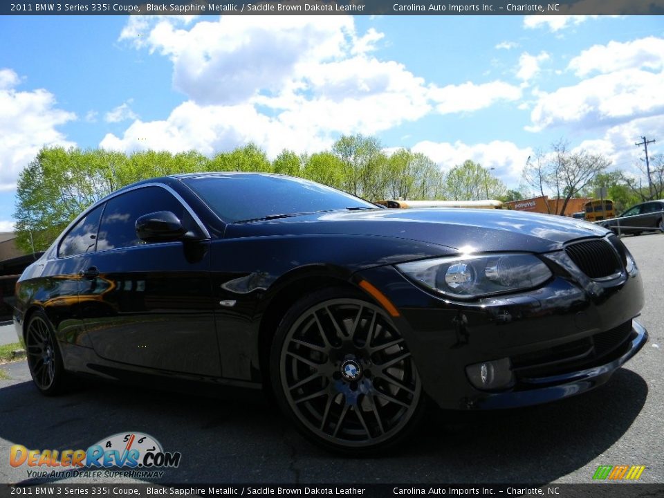 2011 BMW 3 Series 335i Coupe Black Sapphire Metallic / Saddle Brown Dakota Leather Photo #2