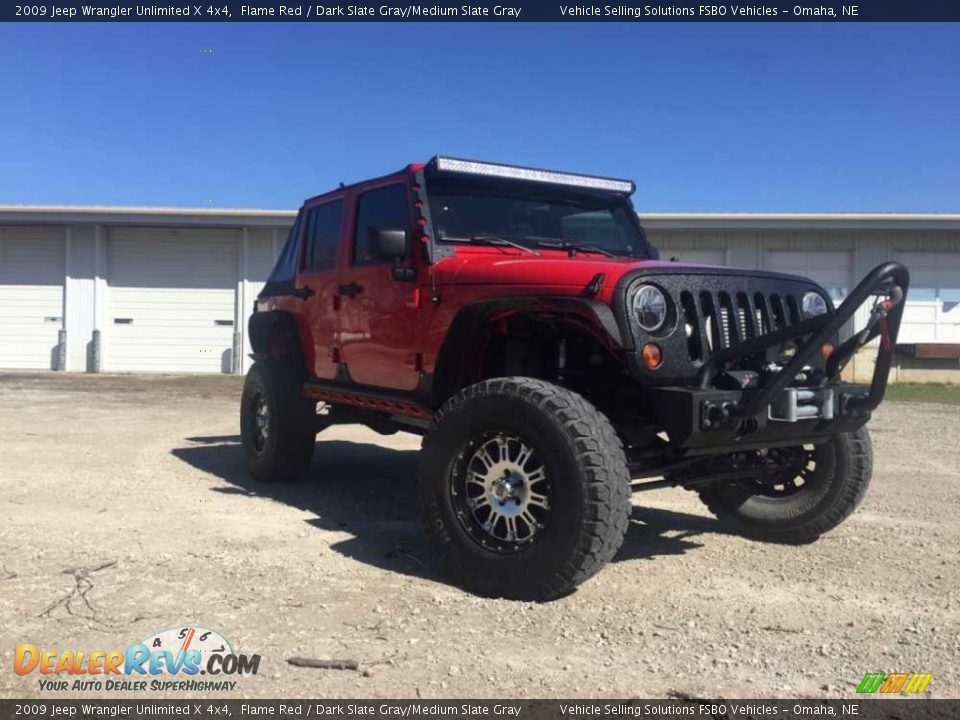 2009 Jeep Wrangler Unlimited X 4x4 Flame Red / Dark Slate Gray/Medium Slate Gray Photo #3