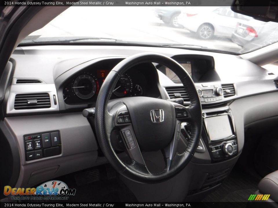 2014 Honda Odyssey Touring Elite Modern Steel Metallic / Gray Photo #14
