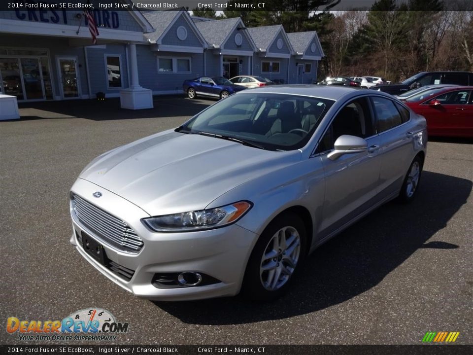 2014 Ford Fusion SE EcoBoost Ingot Silver / Charcoal Black Photo #3