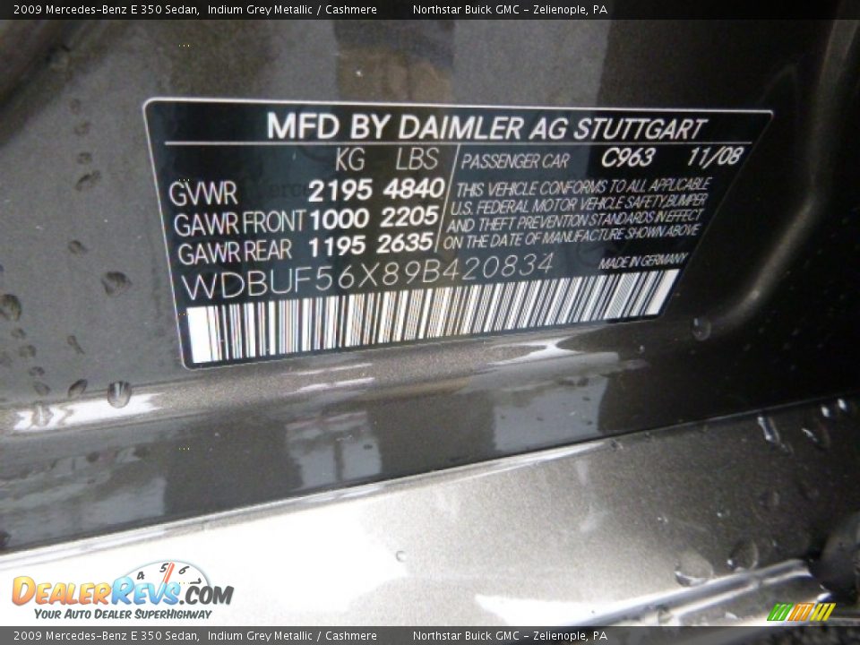 2009 Mercedes-Benz E 350 Sedan Indium Grey Metallic / Cashmere Photo #18