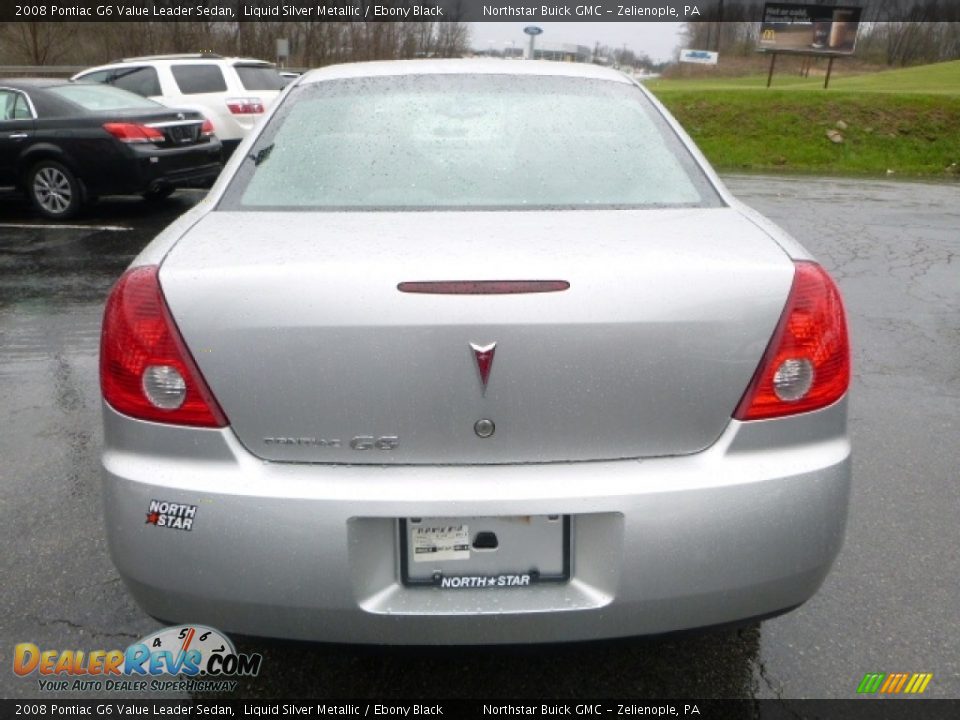 2008 Pontiac G6 Value Leader Sedan Liquid Silver Metallic / Ebony Black Photo #5