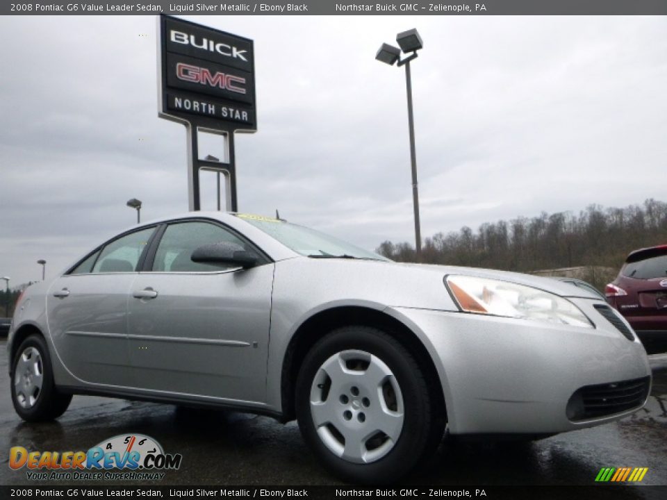 2008 Pontiac G6 Value Leader Sedan Liquid Silver Metallic / Ebony Black Photo #9