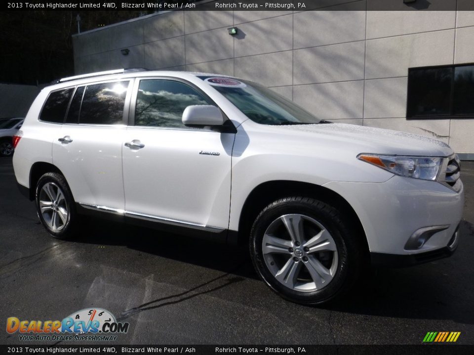 2013 Toyota Highlander Limited 4WD Blizzard White Pearl / Ash Photo #1