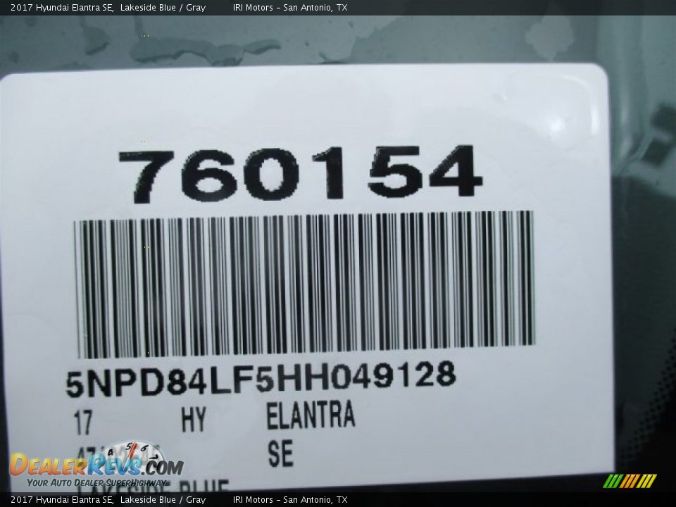 2017 Hyundai Elantra SE Lakeside Blue / Gray Photo #18