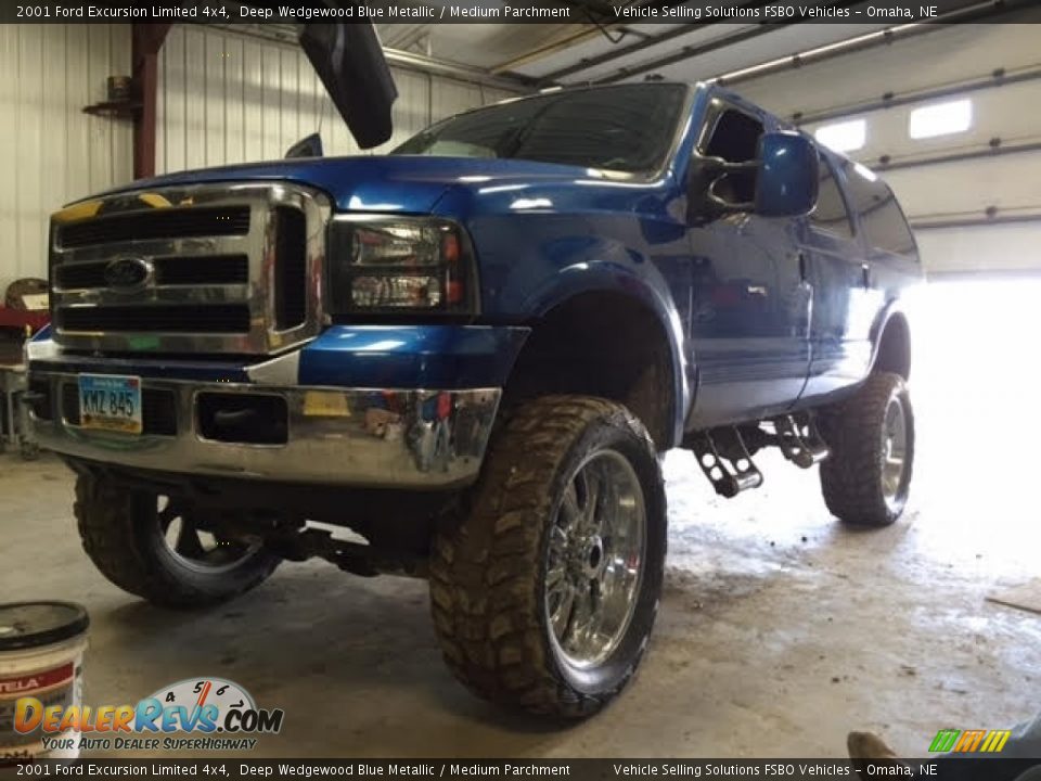 2001 Ford Excursion Limited 4x4 Deep Wedgewood Blue Metallic / Medium Parchment Photo #2