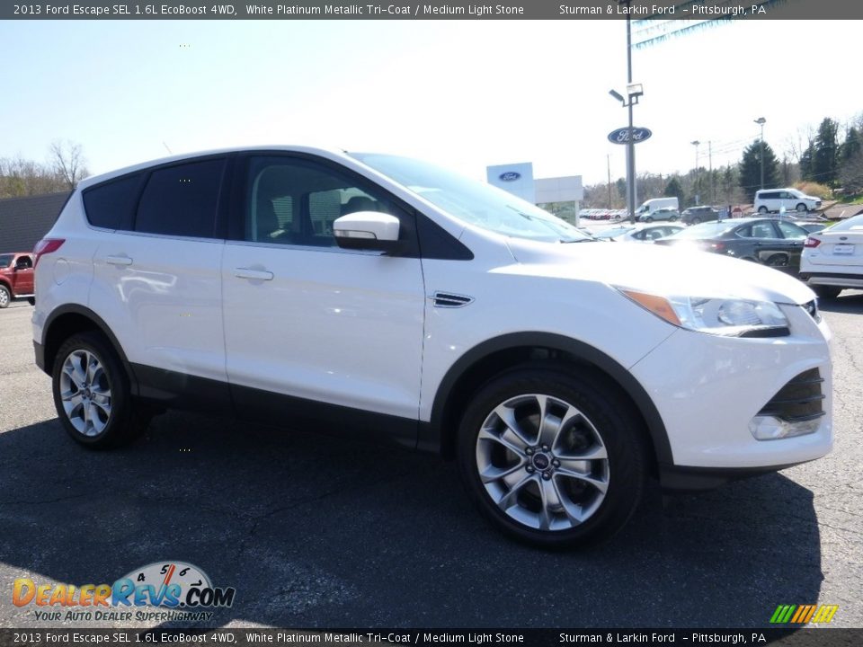 2013 Ford Escape SEL 1.6L EcoBoost 4WD White Platinum Metallic Tri-Coat / Medium Light Stone Photo #1