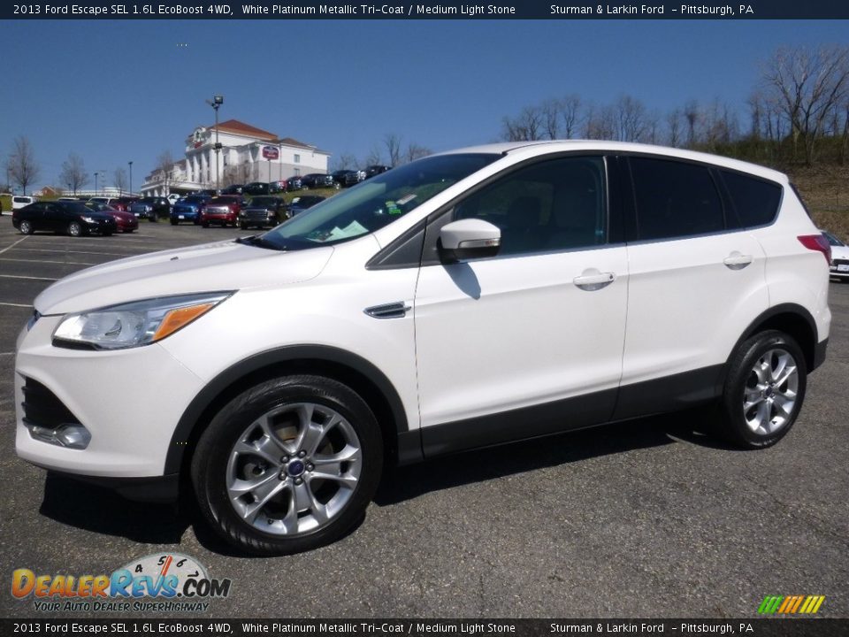 2013 Ford Escape SEL 1.6L EcoBoost 4WD White Platinum Metallic Tri-Coat / Medium Light Stone Photo #7