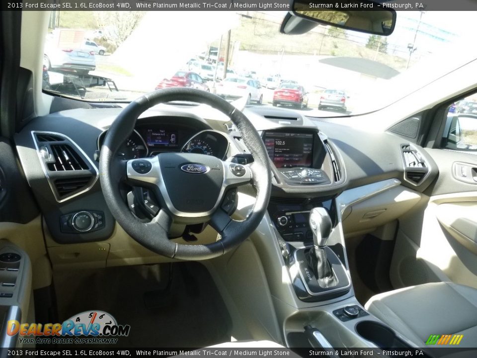 2013 Ford Escape SEL 1.6L EcoBoost 4WD White Platinum Metallic Tri-Coat / Medium Light Stone Photo #9