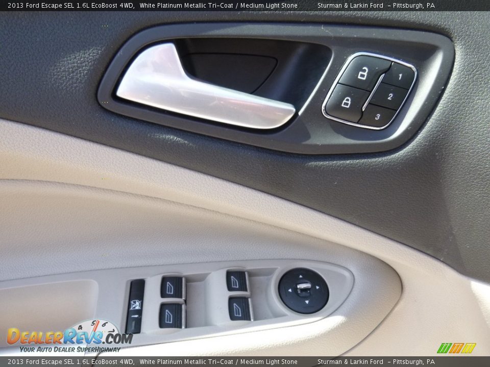 2013 Ford Escape SEL 1.6L EcoBoost 4WD White Platinum Metallic Tri-Coat / Medium Light Stone Photo #10