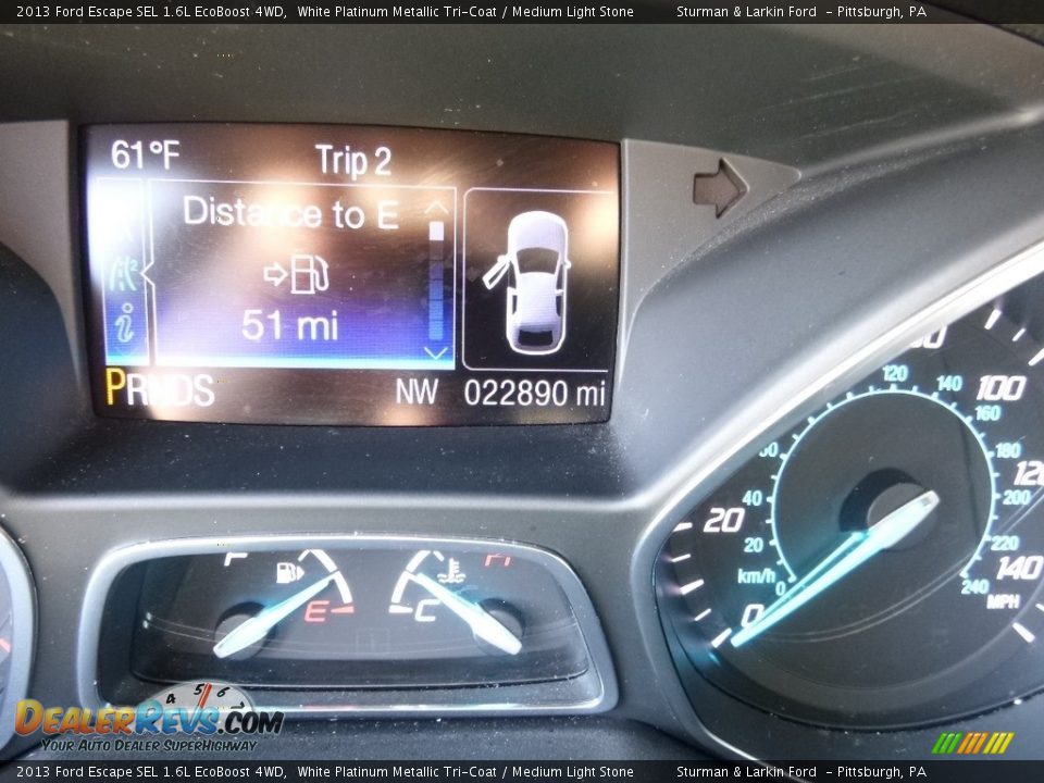 2013 Ford Escape SEL 1.6L EcoBoost 4WD White Platinum Metallic Tri-Coat / Medium Light Stone Photo #15