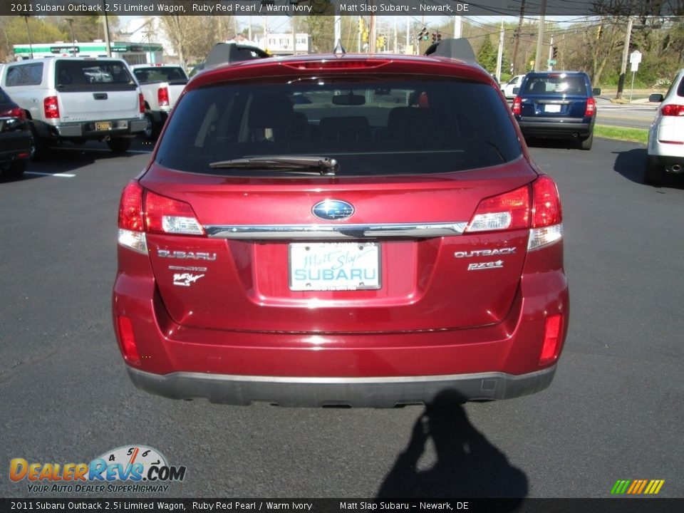 2011 Subaru Outback 2.5i Limited Wagon Ruby Red Pearl / Warm Ivory Photo #7