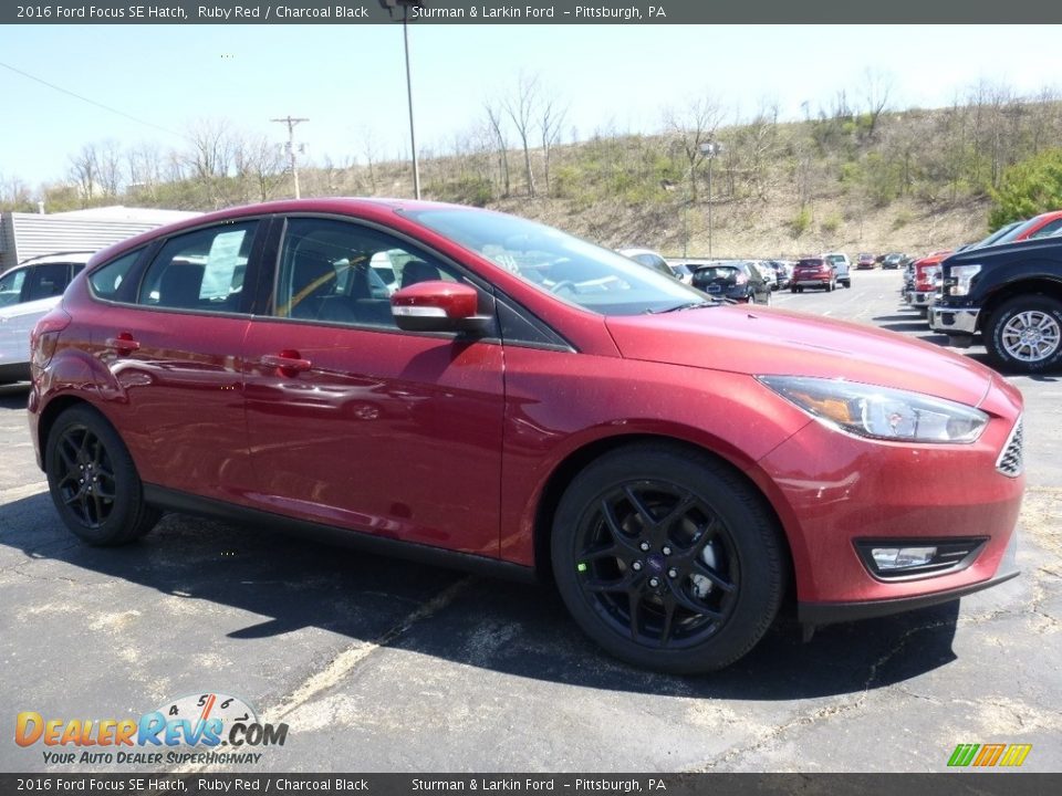 2016 Ford Focus SE Hatch Ruby Red / Charcoal Black Photo #1