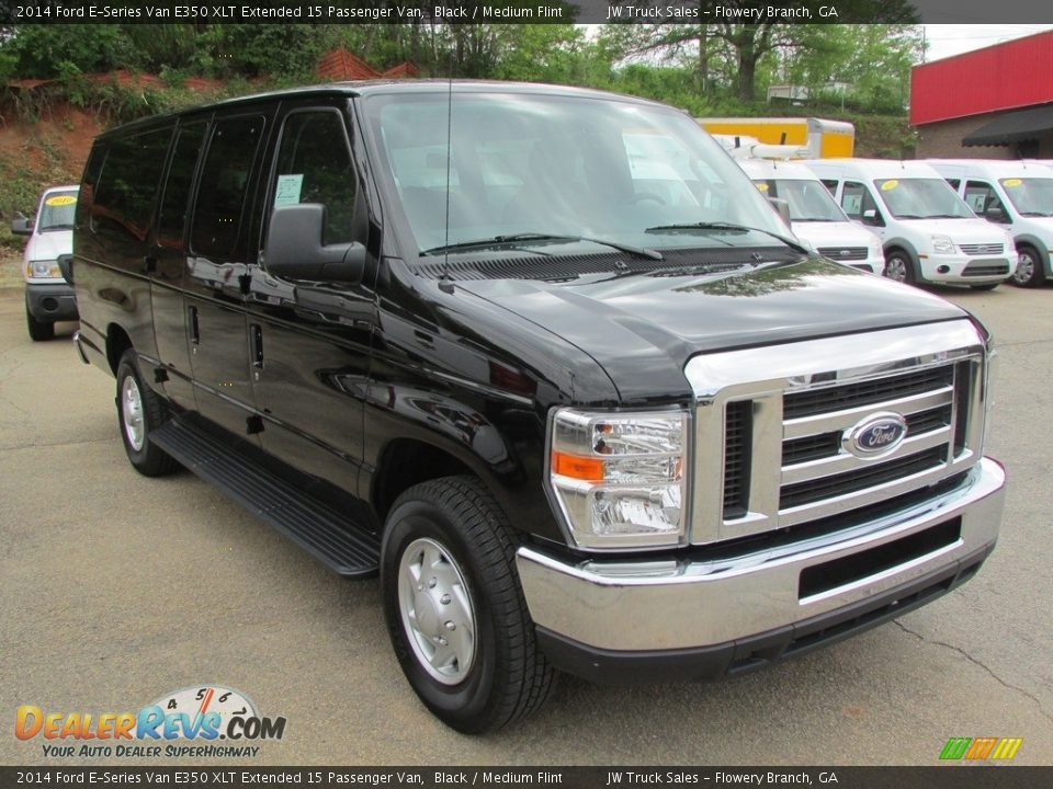 2014 Ford E-Series Van E350 XLT Extended 15 Passenger Van Black / Medium Flint Photo #3