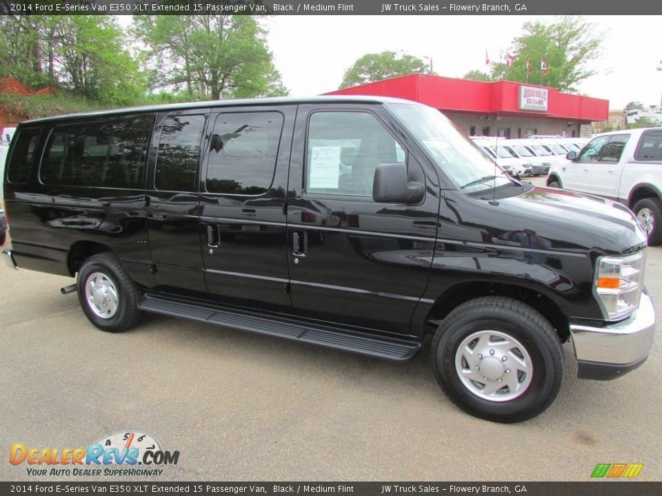 2014 Ford E-Series Van E350 XLT Extended 15 Passenger Van Black / Medium Flint Photo #4