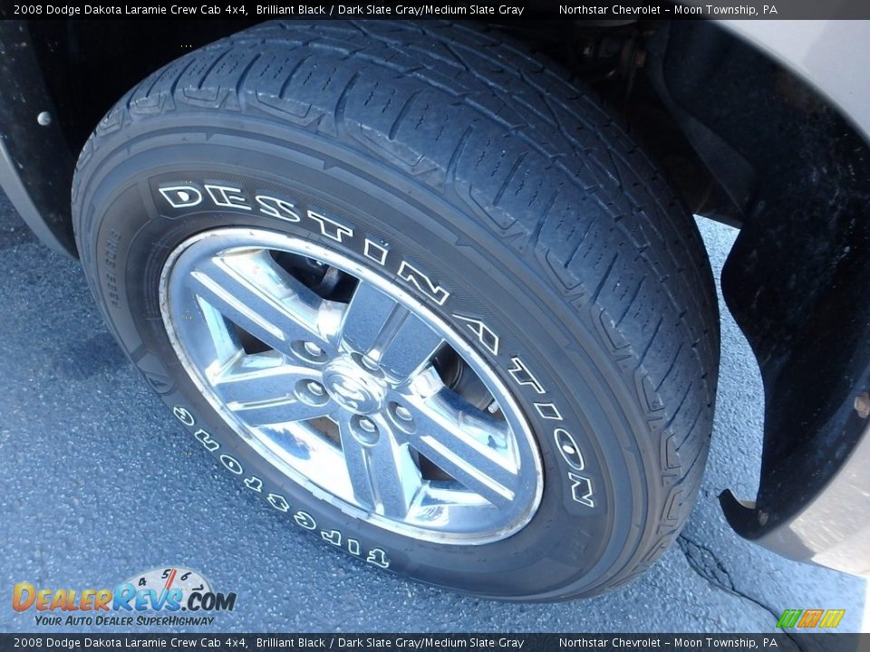 2008 Dodge Dakota Laramie Crew Cab 4x4 Brilliant Black / Dark Slate Gray/Medium Slate Gray Photo #14