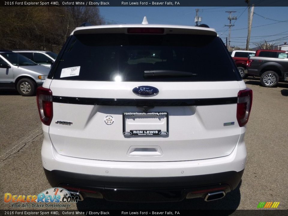 2016 Ford Explorer Sport 4WD Oxford White / Ebony Black Photo #3