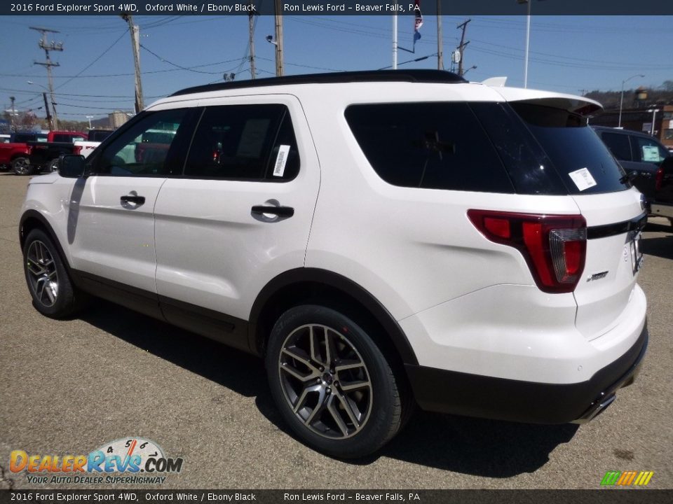 2016 Ford Explorer Sport 4WD Oxford White / Ebony Black Photo #4
