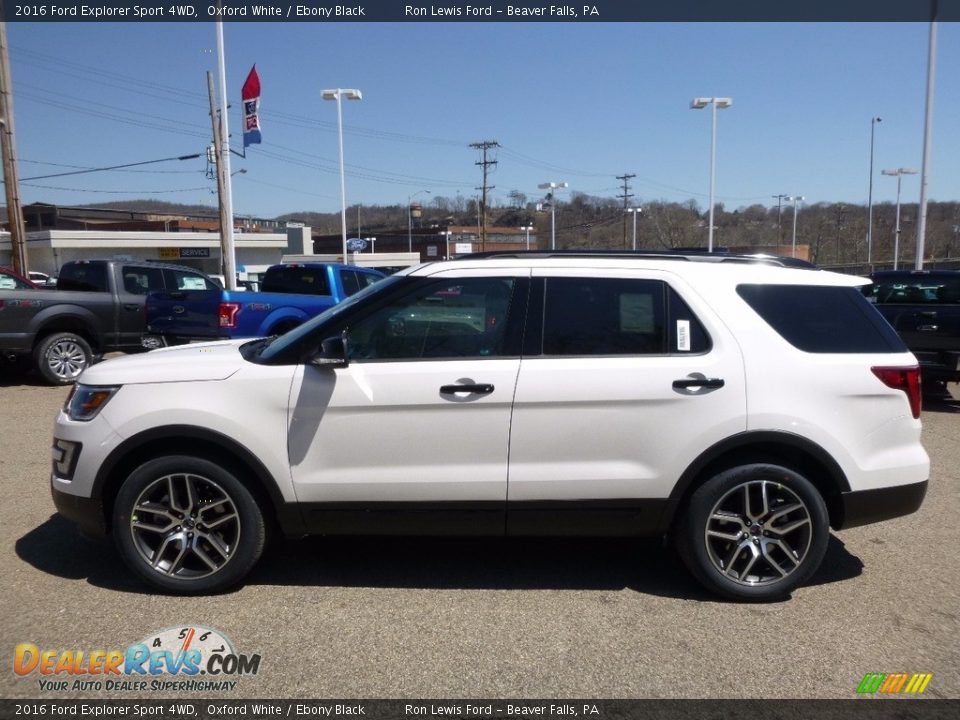 2016 Ford Explorer Sport 4WD Oxford White / Ebony Black Photo #5