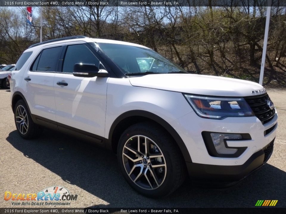 2016 Ford Explorer Sport 4WD Oxford White / Ebony Black Photo #8