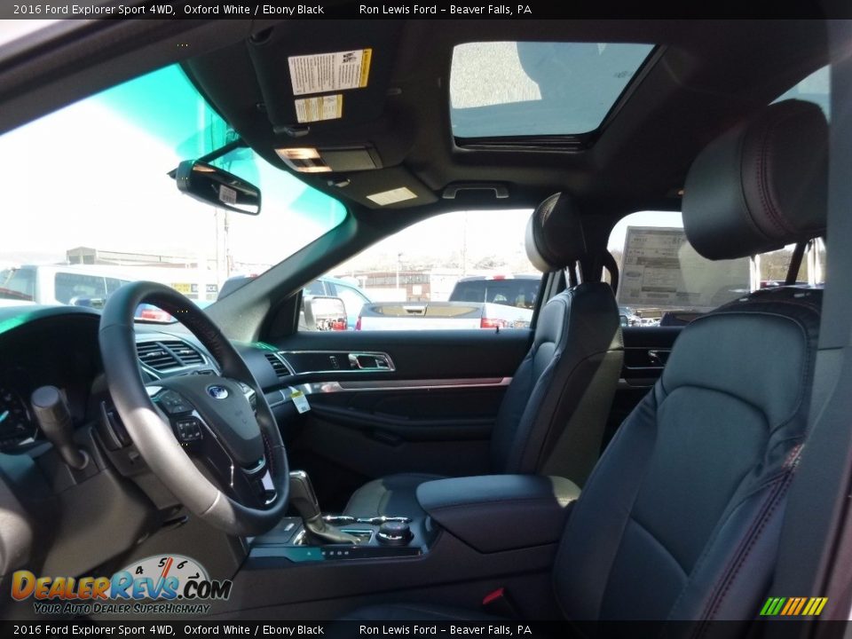 2016 Ford Explorer Sport 4WD Oxford White / Ebony Black Photo #10
