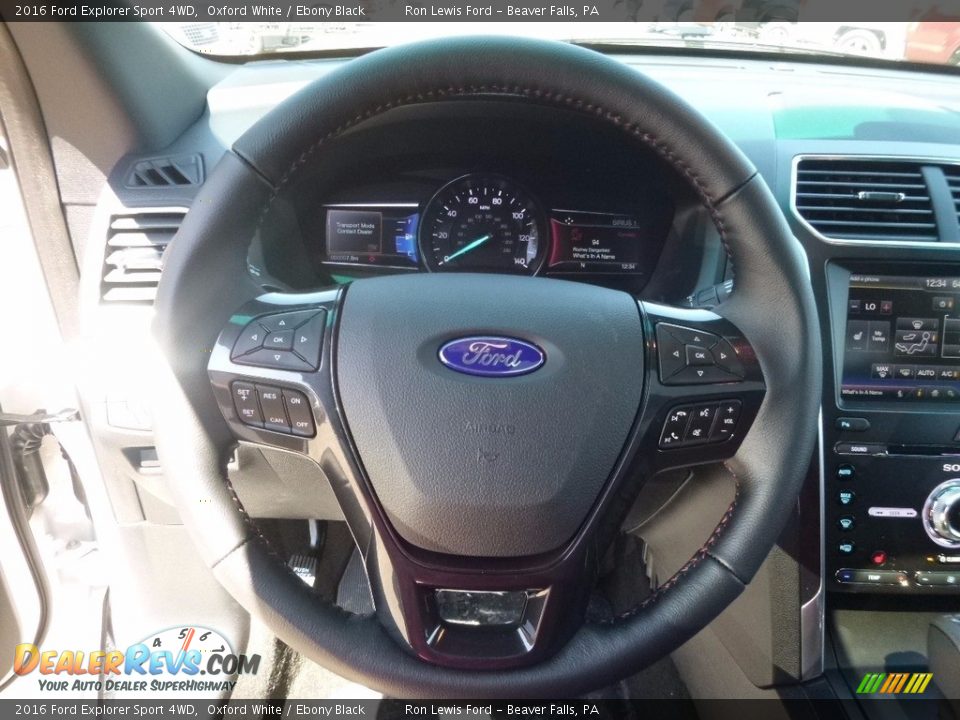 2016 Ford Explorer Sport 4WD Oxford White / Ebony Black Photo #16