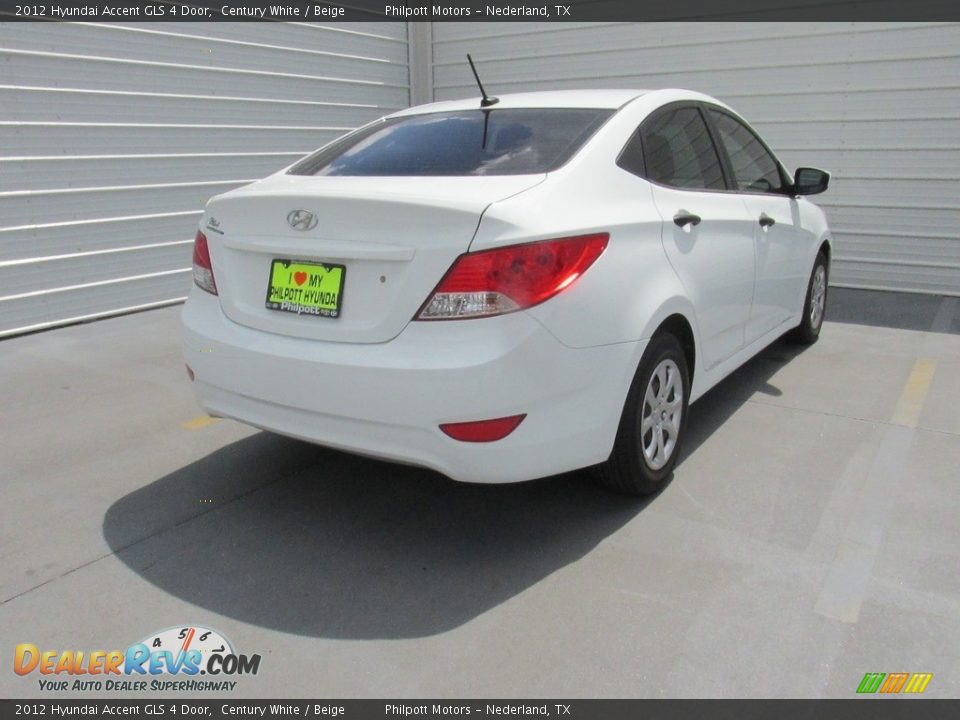 2012 Hyundai Accent GLS 4 Door Century White / Beige Photo #9