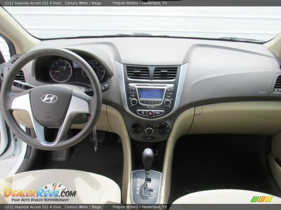 2012 Hyundai Accent GLS 4 Door Century White / Beige Photo #32