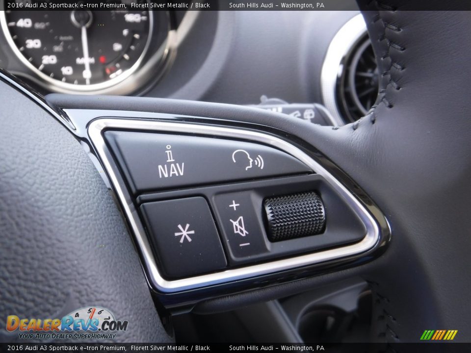 2016 Audi A3 Sportback e-tron Premium Florett Silver Metallic / Black Photo #28