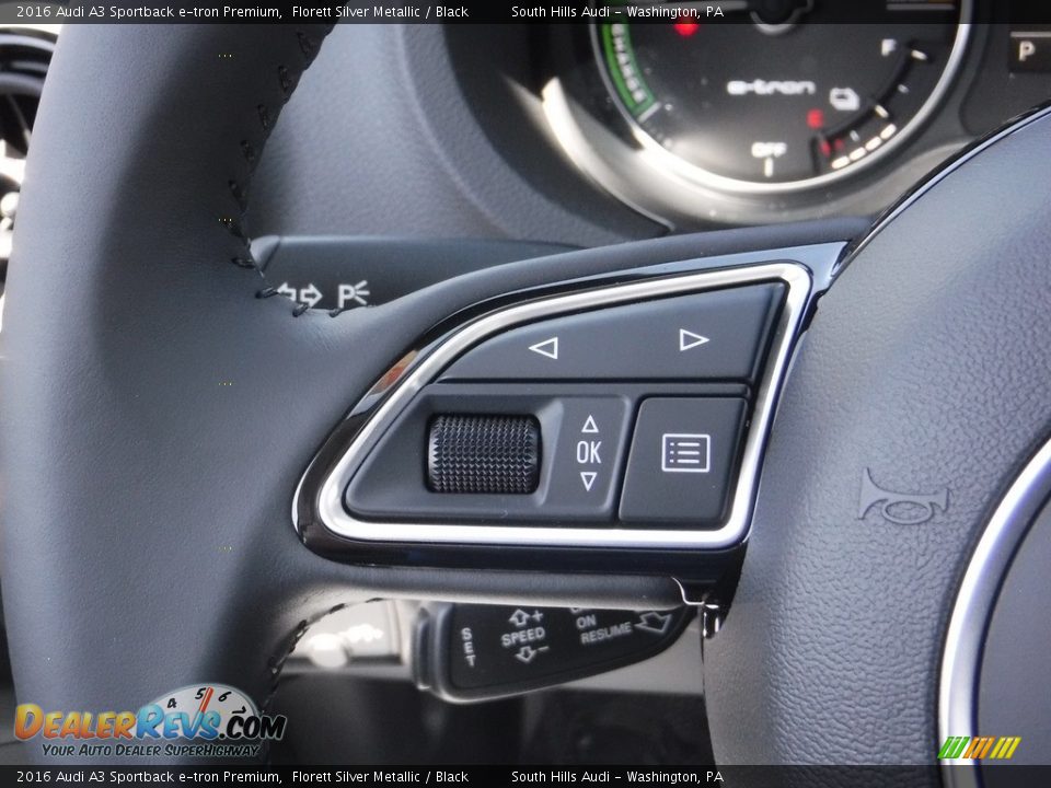 2016 Audi A3 Sportback e-tron Premium Florett Silver Metallic / Black Photo #29