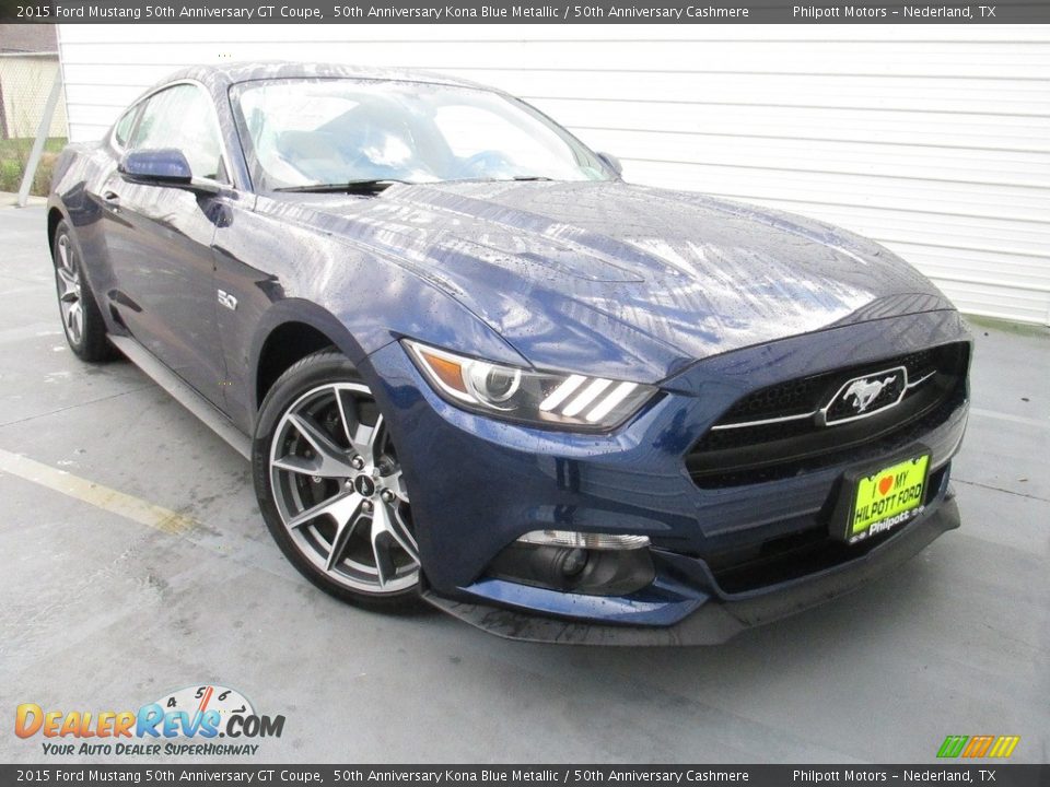 2015 Ford Mustang 50th Anniversary GT Coupe 50th Anniversary Kona Blue Metallic / 50th Anniversary Cashmere Photo #1