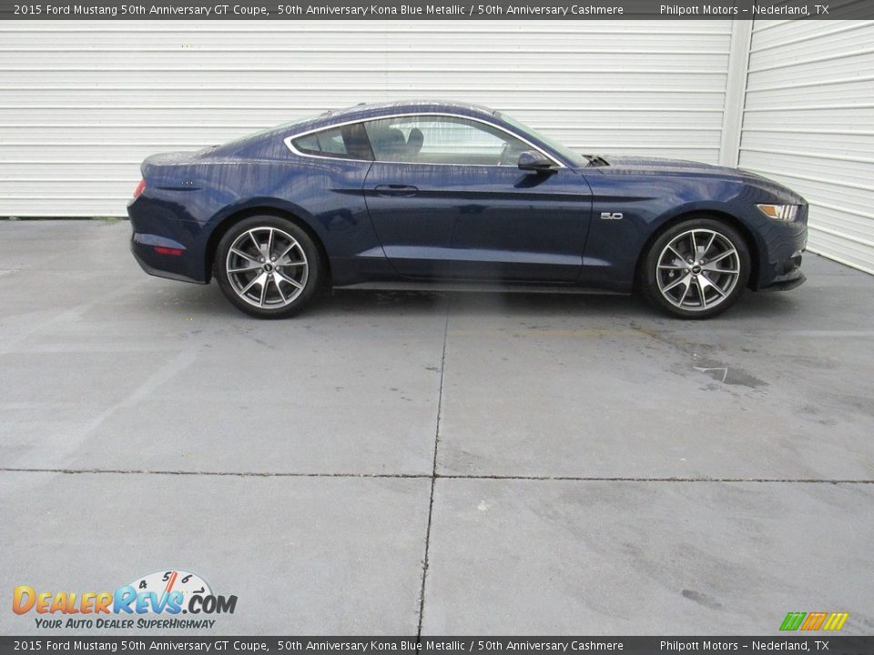 2015 Ford Mustang 50th Anniversary GT Coupe 50th Anniversary Kona Blue Metallic / 50th Anniversary Cashmere Photo #8