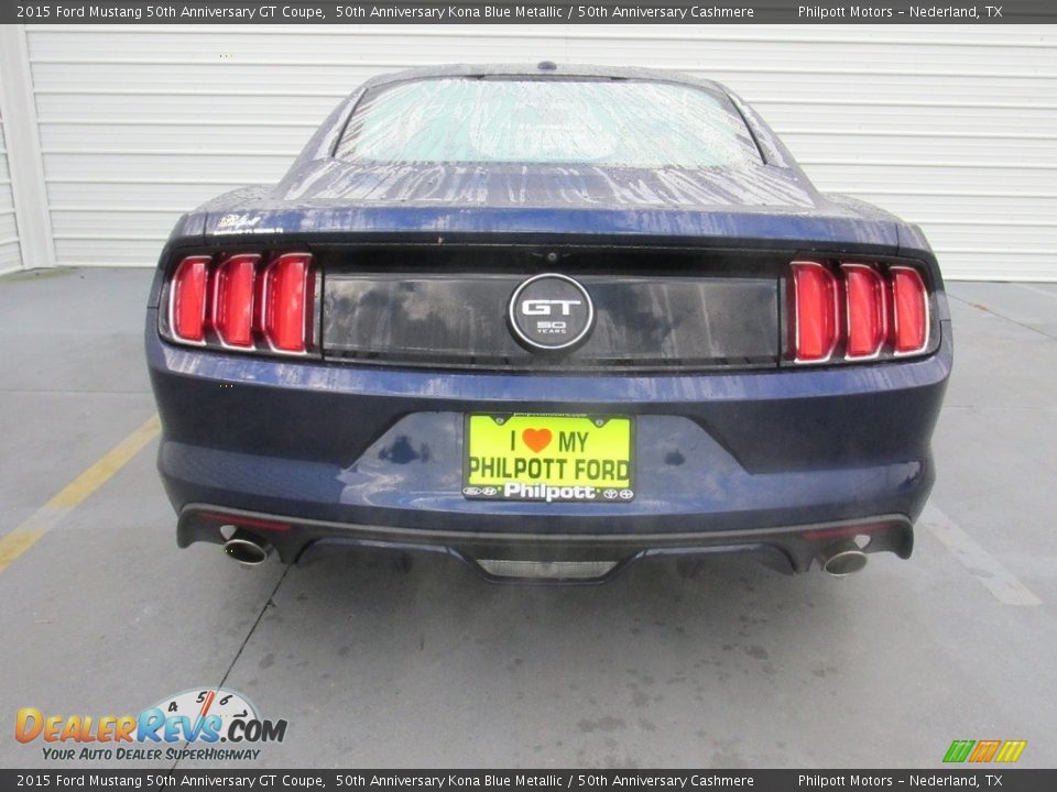 2015 Ford Mustang 50th Anniversary GT Coupe 50th Anniversary Kona Blue Metallic / 50th Anniversary Cashmere Photo #10
