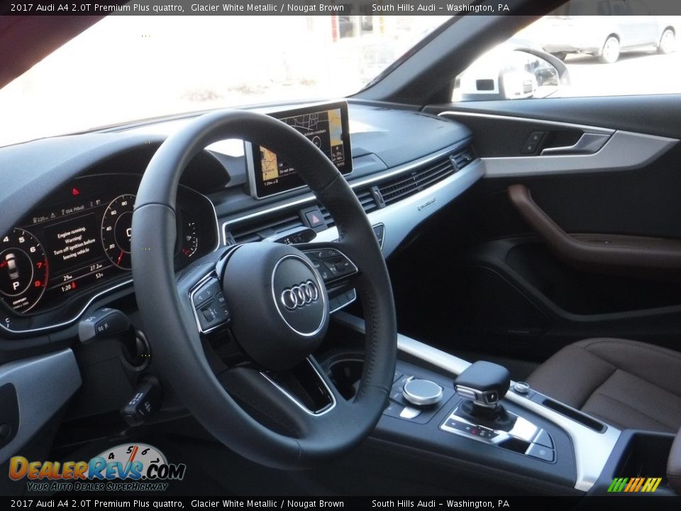 2017 Audi A4 2.0T Premium Plus quattro Glacier White Metallic / Nougat Brown Photo #22